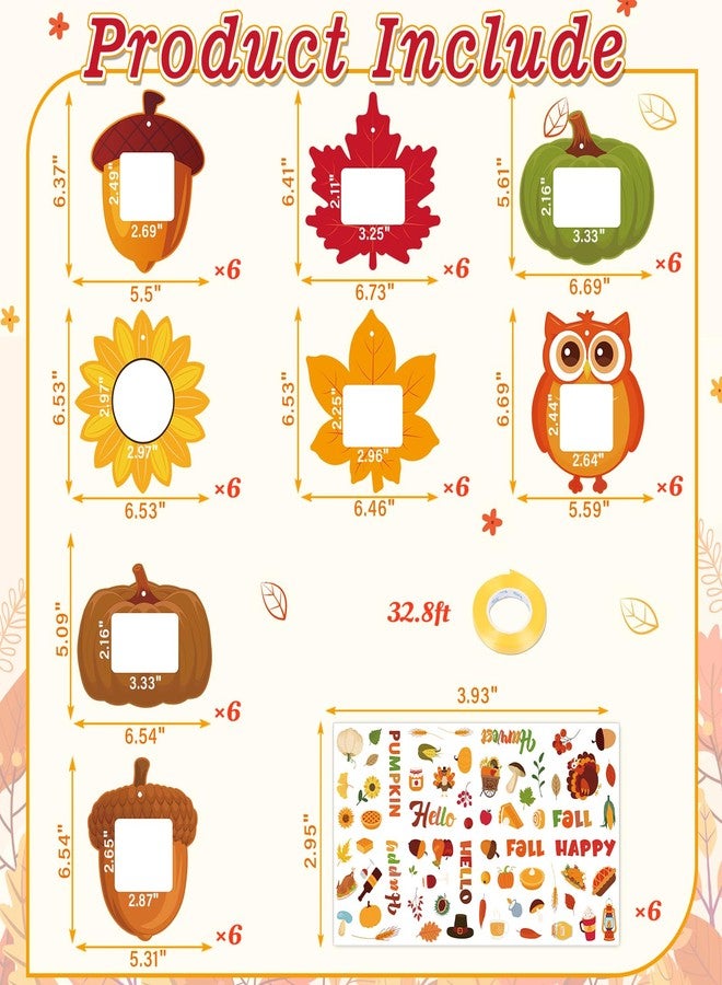 Eternity sky 48pcs Thanksgiving Crafts Bulk - Fall Pumpkin Picture Frame DIY Art Kit for Toddlers, Classroom Activities, Party Games, Gifts - Image 2
